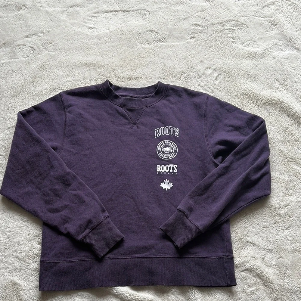Roots Purple Crewneck Sweatshirt – Size S | Canadian Heritage |‎ Cozy Casual | - Picture 3 of 9
